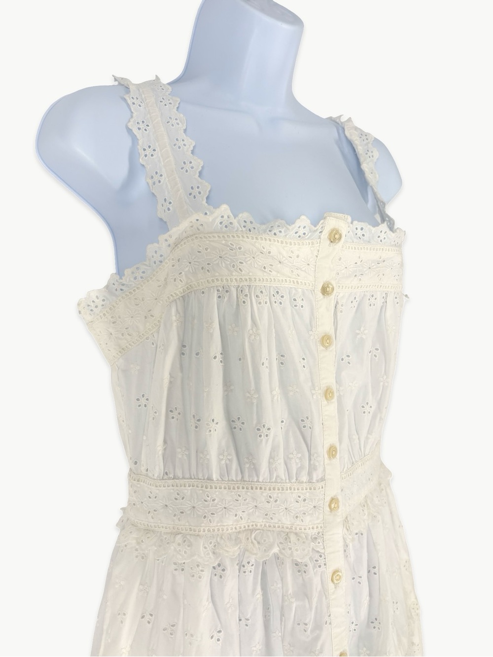 Gap × DÔEN Eyelet Midi Dress Size Small White Cottagecore Prairie Romantic NWT - Picture 14 of 15